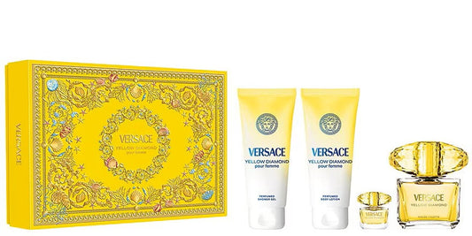 Versace Yellow Diamond 4-Piece Set 3.0oz Women EDT Spray