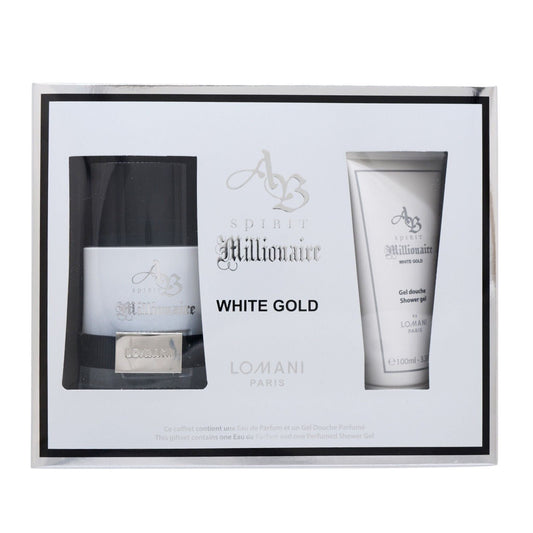 Lomani AB Spirit Millionaire White Gold 2-Piece Set 3.4oz Men EDP Spray