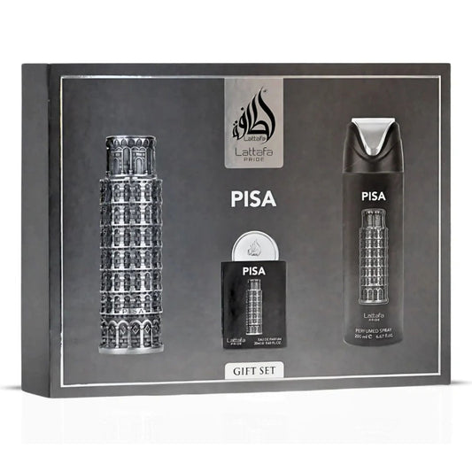 Lattafa Pisa 3-Piece Set 3.4oz Unisex EDP Spray