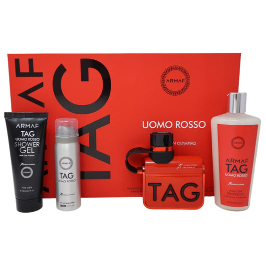 Armaf Tag Uomo Rosso 4-Piece Set 3.4oz Men EDP Spray