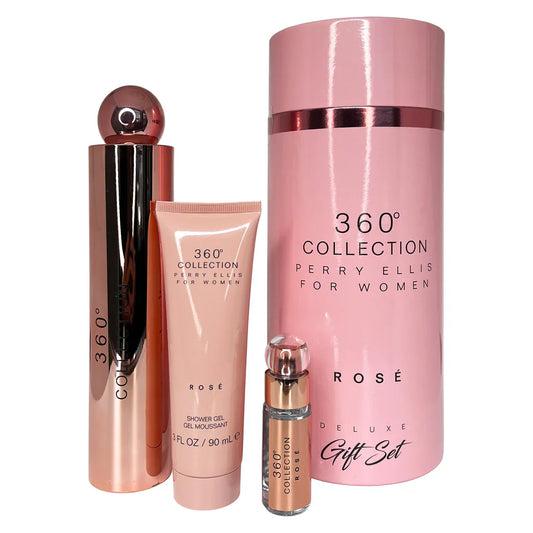 Perry Ellis 360 Rose Collection 3-Piece Set 3.4oz Women EDP Spray