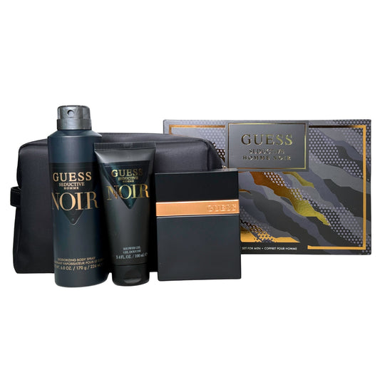 Guess Seductive Noir 4-Piece Set 3.4oz EDT Men Spray
