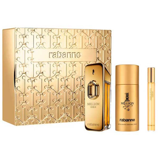 Paco Rabanne Million Gold Intense 3-Piece Set 3.4oz Men EDP