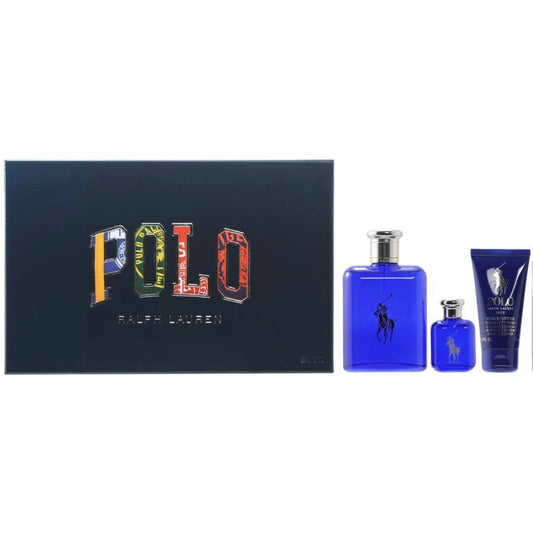 Ralph Lauren Polo Blue 3-Piece Set 4.2oz Men EDT Spray