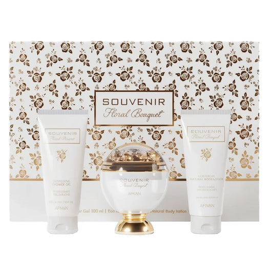 Afnan Souvenir Floral Bouquet 3-Piece Set 3.4oz Women EDP Spray
