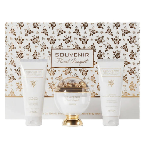 Afnan Souvenir Floral Bouquet 3-Piece Set 3.4oz Women EDP Spray