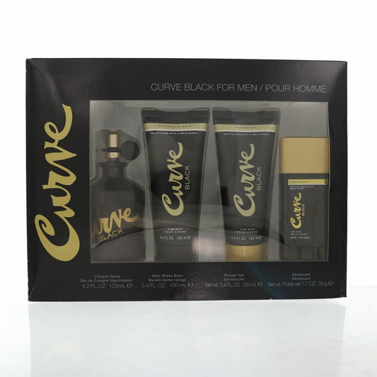 Liz Claiborne Curve Black 4-Piece Set 4.2oz Men EDC Spray