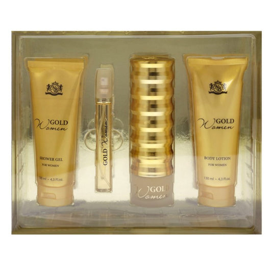New Brand Gold Woman 4-Piece Set 3.3oz Women EDP Spray