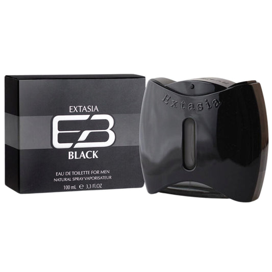 New Brand Extasia Black 3.3oz Men EDT Spray