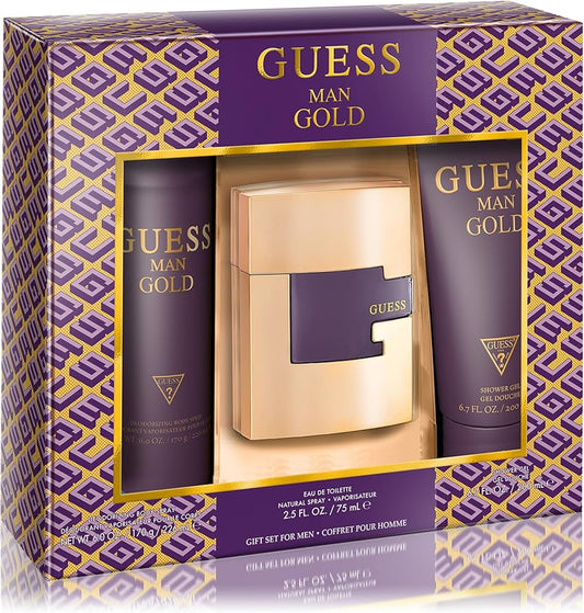 Guess Gold 3-Piece Set 2.5oz Men EDT Spray