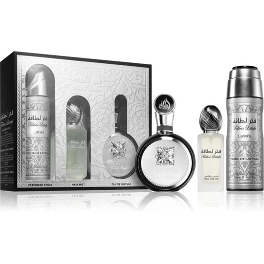 Lattafa Fakhar 3-Piece Set 3.4oz Men EDP Spray
