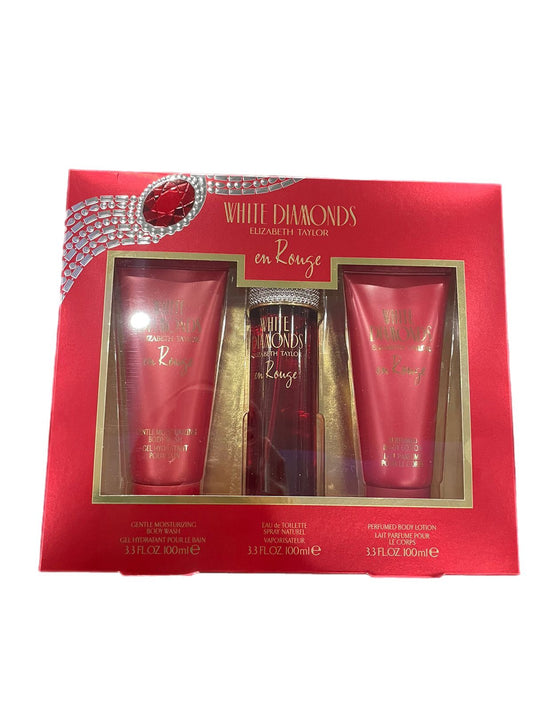 Elizabeth Taylor White Diamond Rouge 3-Piece Set 3.3oz Women EDT Spray