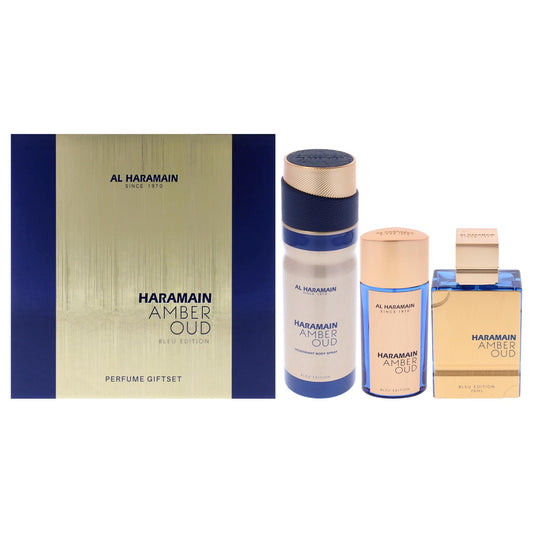 Al Haramain Amber Bleu 3-Piece Set 2.5oz EDP Spray