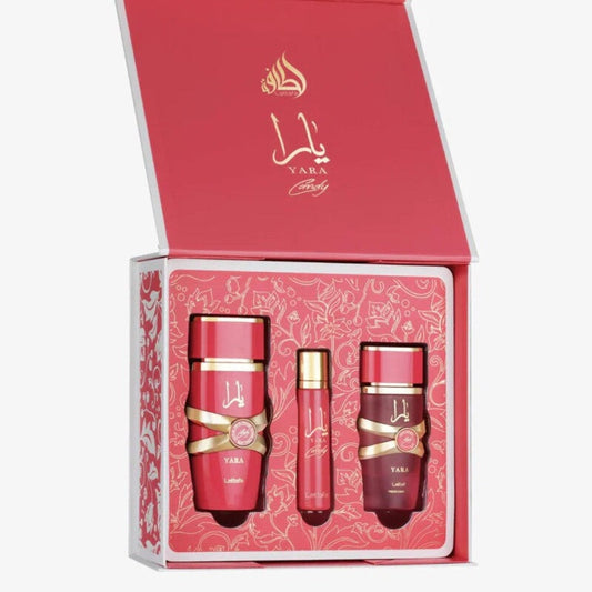Lattafa Yara Candy 3-Piece Set 3.4oz Women EDP Spray