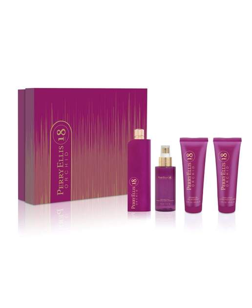 Perry Ellis 18 Orchid 4-Piece Set 3.4oz Women EDP Spray