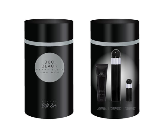 Perry Ellis 360 Noir Collection 3-Piece Set 3.4oz Men EDT Spray