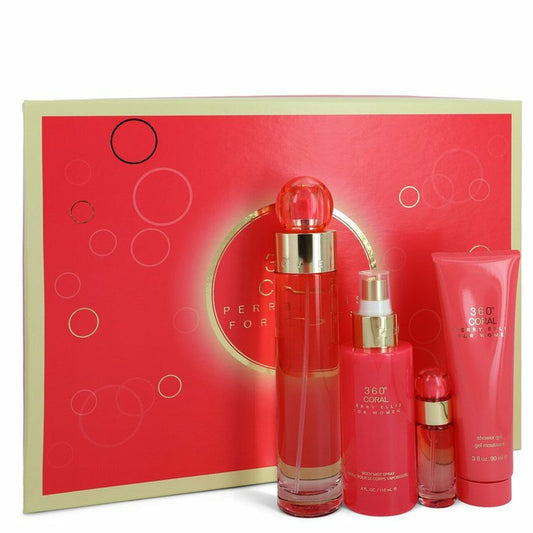 Perry Ellis 360 Coral 4-Piece Set 3.4oz Women EDP Spray