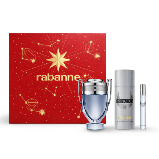 Paco Rabanne Invictus 3-Piece Set 3.4oz Men EDT Spray