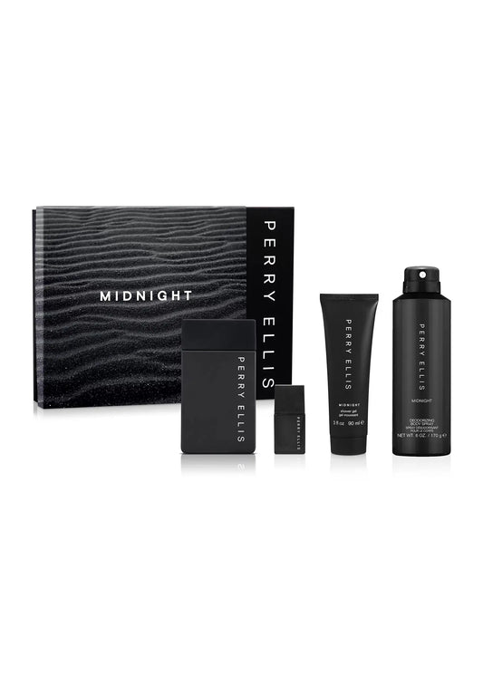 Perry Midnight Set 4p By Perry Ellis For Men 3.4oz EDT Spray