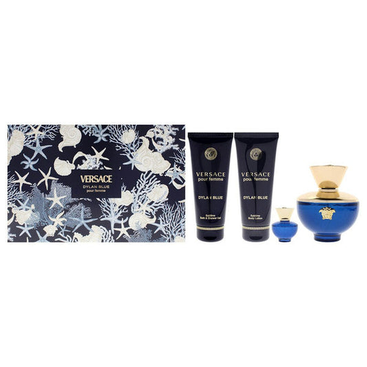 Versace Dylan Blue 4-Piece Set 3.4oz Women EDP Spray